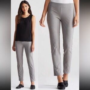 EILEEN FISHER Washable Stretch Crepe Smoke Slim Ankle Pants with Yoke Women’s XS
